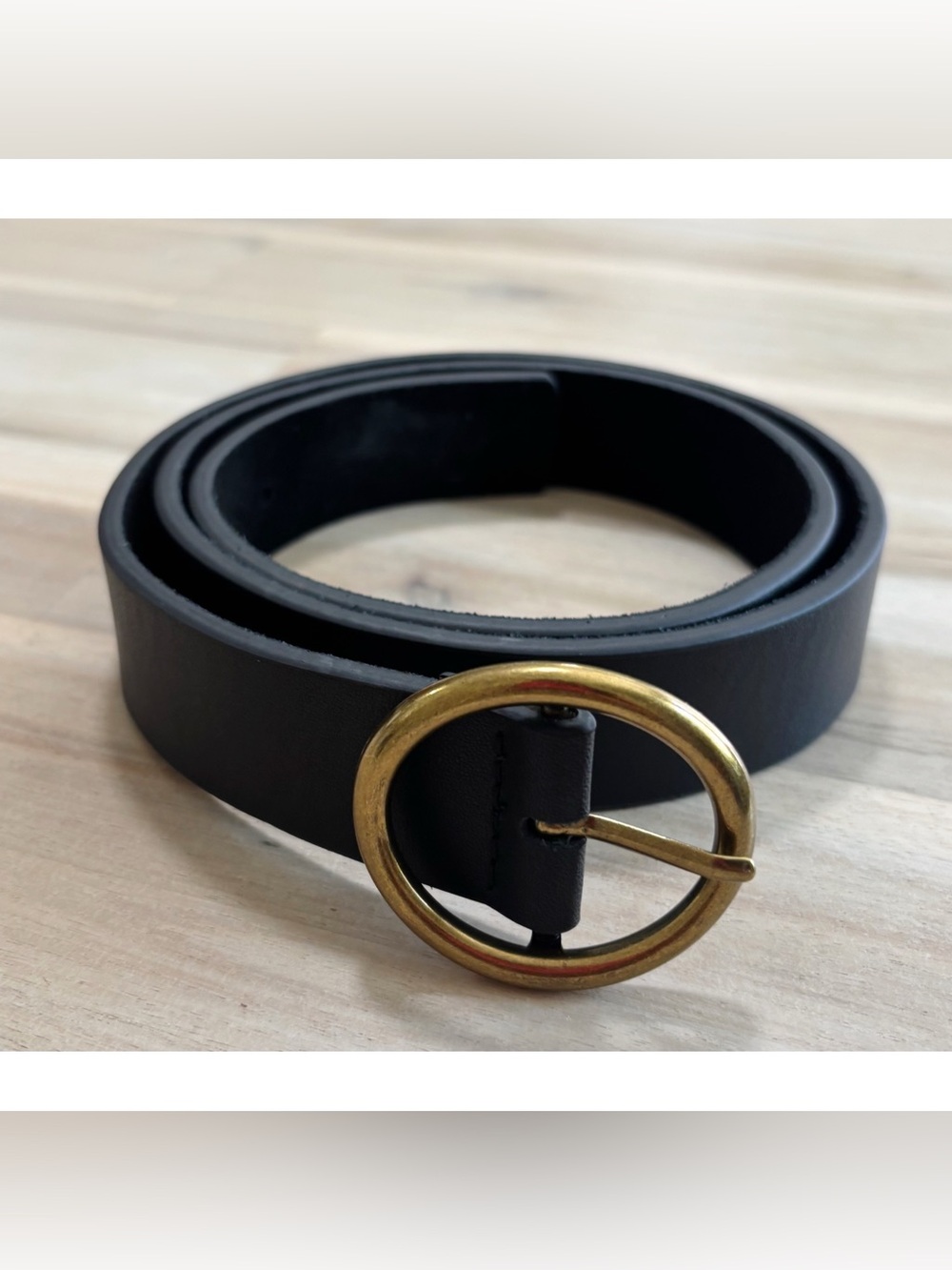 Lovestrength Size Small Black Wylie Leather Belt Bronze Hardware